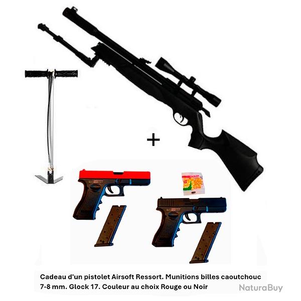 PACK-CADEAU ! Pack-14 Carabine Arrow Gamo 4,5 mm + Cadeau pistolet Airsoft Ressort Glock 17 - 7-8 mm