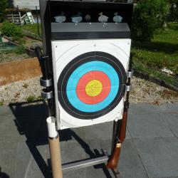 stand  de tir individuel de très bonne qualité en inox  sur roulettes