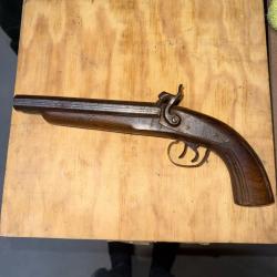 PISTOLET A PERCUSSION DOUBLE CANON