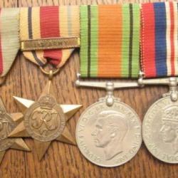 SET 4 MEDALS THE AFRICA STAR 1942-43 Original Commonwealth WW2 Campaign Medal