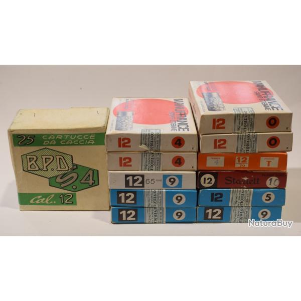 lot de plusieurs boites de cartouches carton  cal 12 a 1