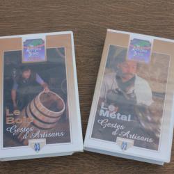 Lot de deux cassettes , le bois et le métal gestes d'artisans