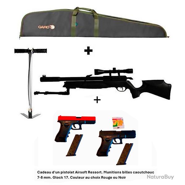 PACK-CADEAU ! Pack-17 Carabine Arrow Gamo 5,5 mm + Cadeau pistolet Airsoft Ressort Glock 17 - 7-8 mm
