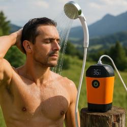 Pompe De Douche De Camping Portable Etanche Avec Affichage Numérique Pour Camping Pêche Plage Rando