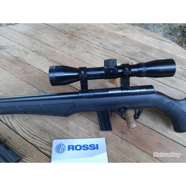 1E ROSSI  22lr  8122  BOLT ACTION+ lunette + silencieux + 2em chargeur