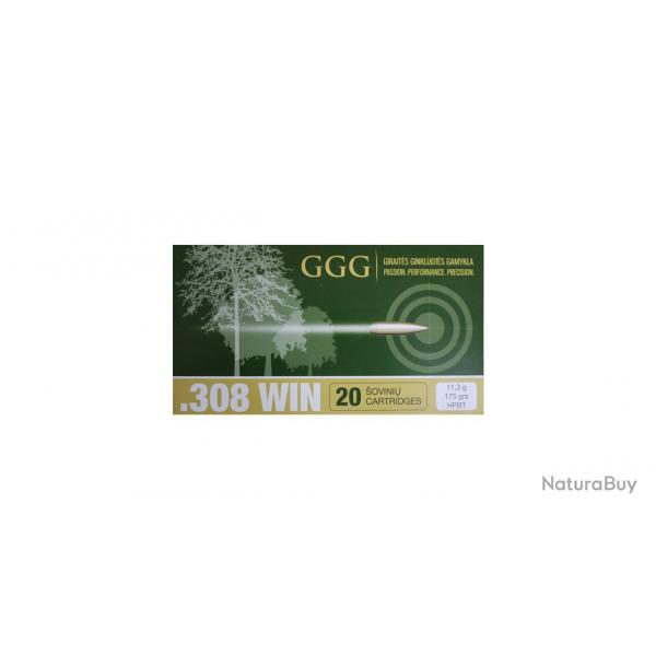CARTOUCHES GGG MATCH CAL 308WIN HPBT SIERRA 175GR X20
