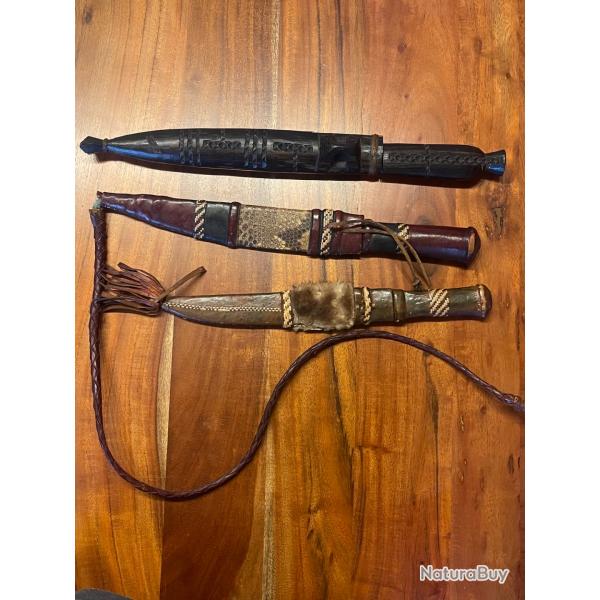 Lot de 3 couteaux artisanal africains