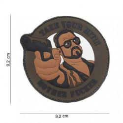 Patch 3D PVC "Take Your Hit" (101 Inc) Marron