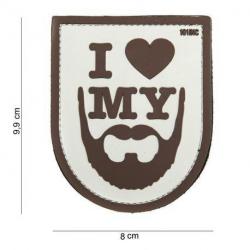 Patch 3D PVC "I Love My Beard" (101 Inc) Marron