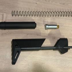 RARE & Comme Neuf : Schmeisser Crosse AR15  PDW + Buffer Tube + Buffer + Ressort