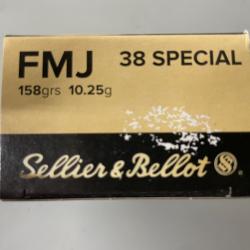 SELLIER BELLOT 38 SPECIAL FMJ 10.25/158GR BOITE DE 50 BALLES VENDU PAR 4 BOITES FRAIS DE PORT OFFERT