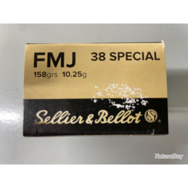 SELLIER BELLOT 38 SPECIAL FMJ 10.25/158GR BOITE DE 50 BALLES VENDU PAR 4 BOITES FRAIS DE PORT OFFERT
