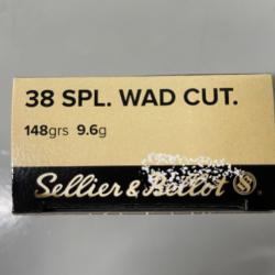 SELLIER BELLOT 38 SPECIAL WC 10.25/158G BOITE DE 50 BALLES VENDU PAR 4 BOITES FRAIS DE PORT OFFERT