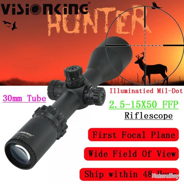 Visionking premier plan focal 2.5-15x50 Mil Dot illumin -**VS2.5-15x50FFp Sight