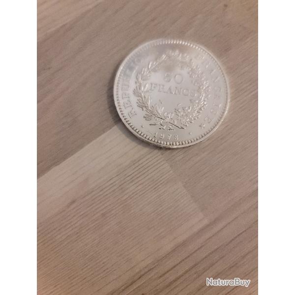 pice de 50 francs HERCULE poids 30 grammes,diamtre 41 mm  titrage d'argent pur 900 