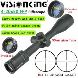 Visionking professionnel 4-20x50 FFP lunette de chasse grand Angle 30mm