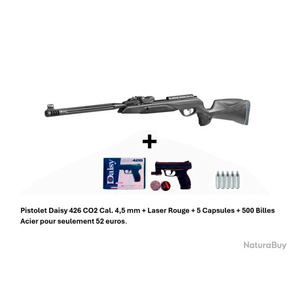 PACK COMBIN ! Carabine Gamo Speedster IGT 10X GEN2i C. 4,5 mm + Pistolet  Daisy Mod. 426 + Laser