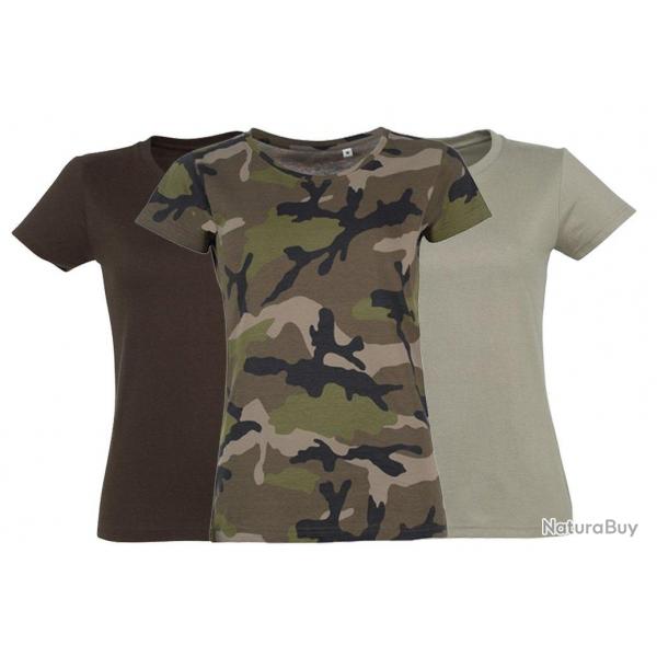 Lot 3 tee-shirts chasse femme -L