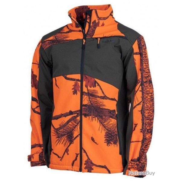 Veste outdoor Softshell camo orange TREELAND -XXL