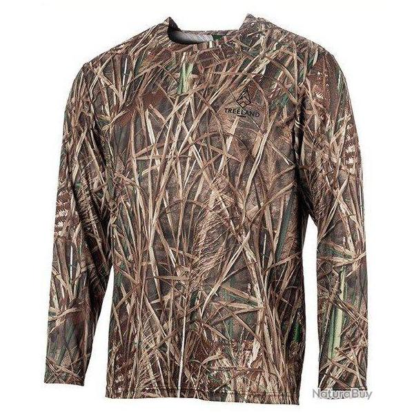 Tee shirt manches longues camo roseaux TREELAND