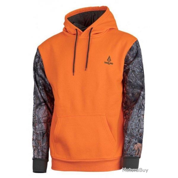 Sweat enfant polaire  capuche orange TREELAND-14 ans