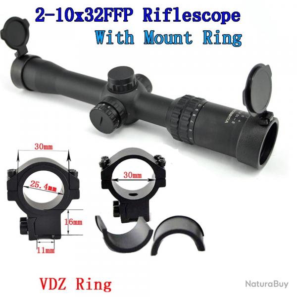 Visionking grand Angle 2-10x32 FFP -**with 11mm Low Ring  LIVRAISON GRATUITE