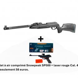 PACK COMBINÉ ! Carabine Speedster IGT 10X GEN2i C. 4,5 mm + Pistolet SNOWPEAK SP500 4,5 mm + Laser