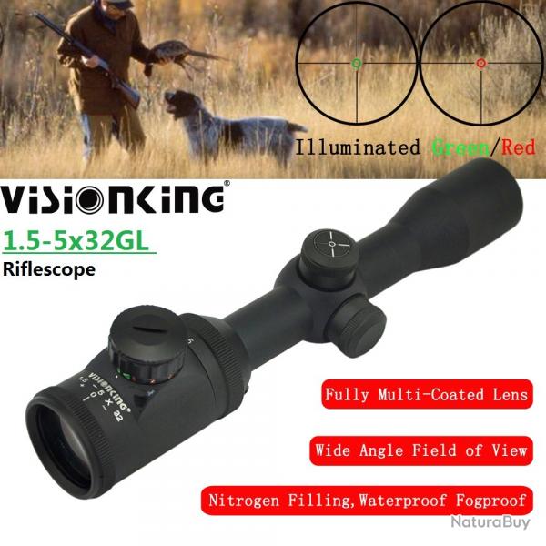 Visionking - lunette de vise grand Angle 1.5-5x32, tanche -**1.5-5X32GL Sight