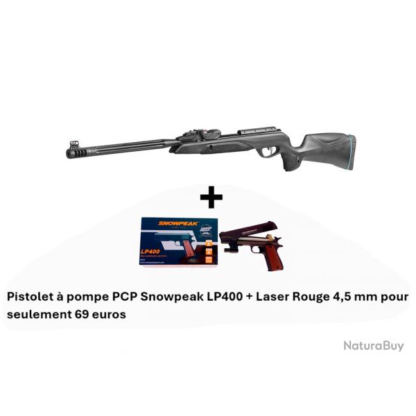 PACK COMBIN ! Carabine Speedster IGT 10X GEN2i C. 4,5 mm + Pistolet SNOWPEAK LP400 ,4,5 mm + Laser