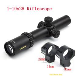 Visionking 1-10x28 portée de fusil de chasse tube de 35mm -**with 11mm Rings