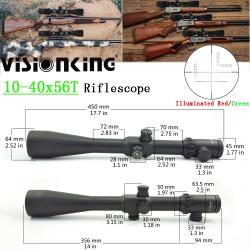 Visionking-Lunette de visée de chasse, 35mm 10-40x56T Sight