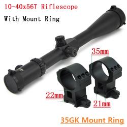 Visionking-Lunette de visée de chasse, 35mm 10-40x56T Sight -**With 21mm Ring