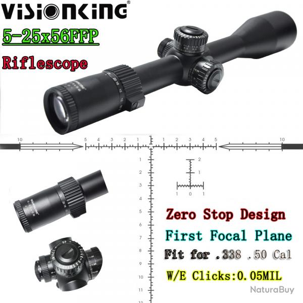 Visionking Zero Stop 5-25x56 FFP Lunette de vise 34mm