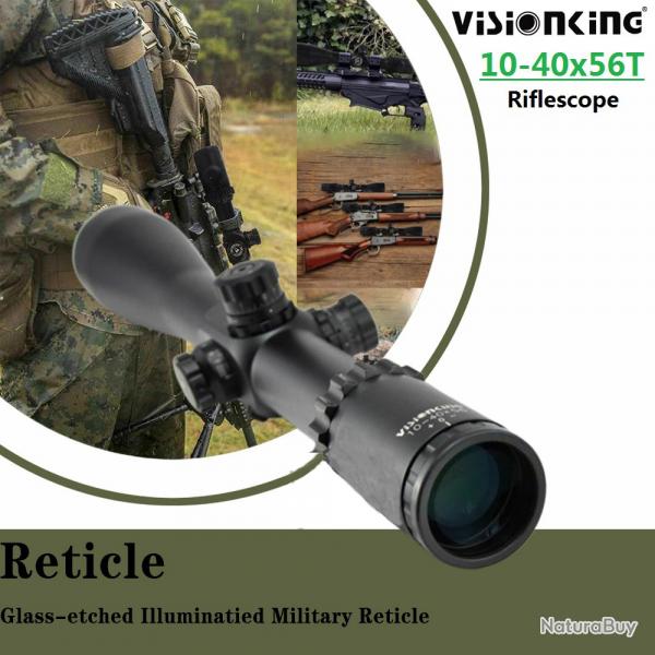 Visionking 10-40x56 porte de fusil  mise au point latrale longue