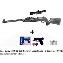 PACK COMBINÉ ! Carabine + Lunette Speedster IGT 10X GEN2i 4,5 mm + Pistolet  Daisy Mod. 426 + Laser