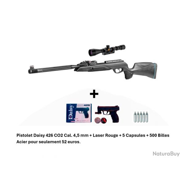 PACK COMBIN ! Carabine + Lunette Speedster IGT 10X GEN2i 4,5 mm + Pistolet  Daisy Mod. 426 + Laser