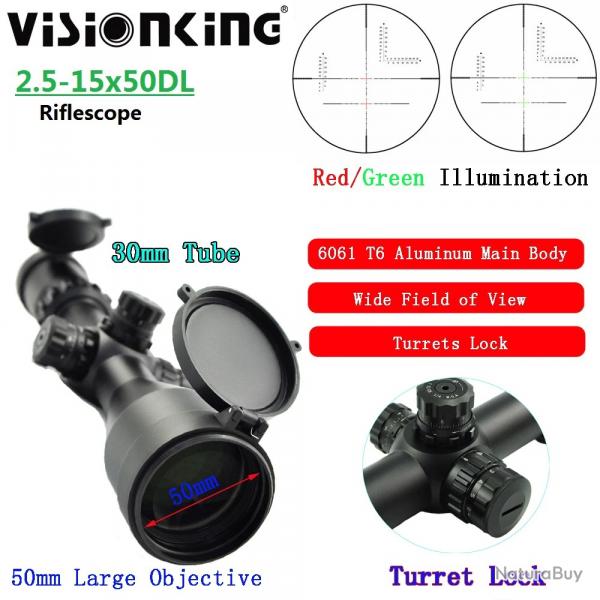 Visionking Long Eye Instituts 2.5-15x50, Lunette de html, Tube de 30mm