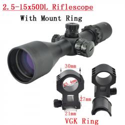 Visionking Long Eye Instituts 2.5-15x50, Lunette de html, Tube de 30mm -**With 21mm High Ring
