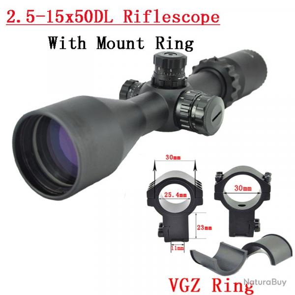 Visionking Long Eye Instituts 2.5-15x50, Lunette de html, Tube de 30mm -**With 11mm High Ring