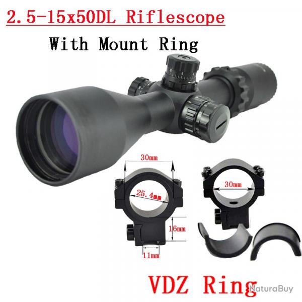 Visionking Long Eye Instituts 2.5-15x50, Lunette de html, Tube de 30mm -**With 11mm Low Ring