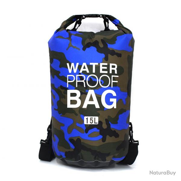 SAC  DOS TANCHE 15L - DRY BAG - BLEU FONC - LIVRAISON GRATUITE