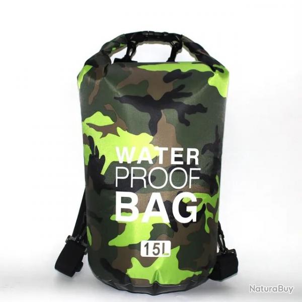 SAC  DOS TANCHE 15L - DRY BAG - VERT - LIVRAISON GRATUITE