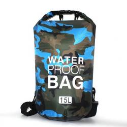 SAC À DOS ÉTANCHE 15L - DRY BAG - BLEU CLAIR - LIVRAISON GRATUITE
