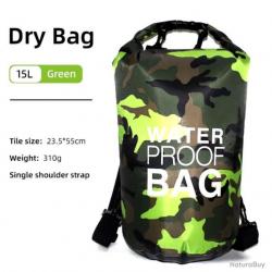 SAC ÉTANCHE BATEAU/MOTO 15L - DRY BAG - VERT - LIVRAISON GRATUITE