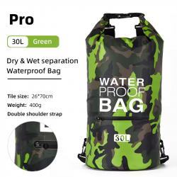 SAC ÉTANCHE BATEAU/MOTO 30L + POCHE EXTERNE ZIP - DRY BAG - VERT - LIVRAISON GRATUITE
