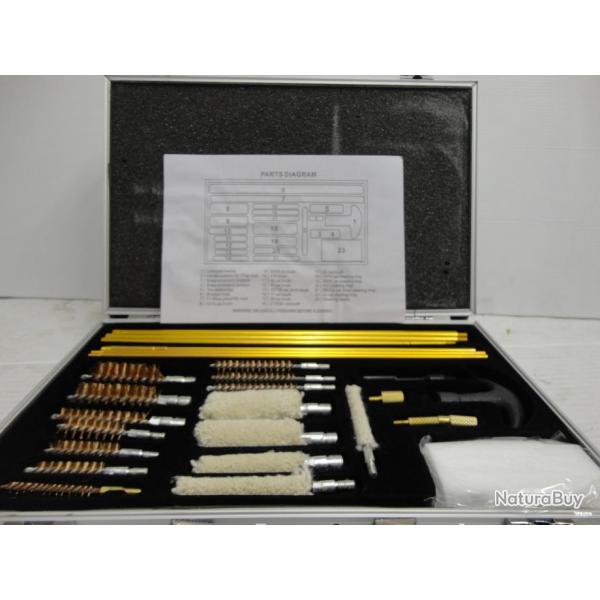 Coffret LUXE de nettoyage 27 pices pour carabines / fusils a saisir de suite