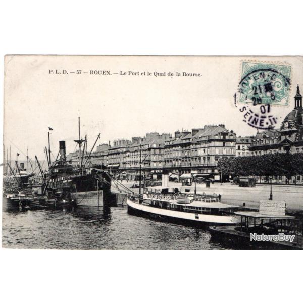 CPA- ROUEN -Le Port et le Quai de la Bourse N243