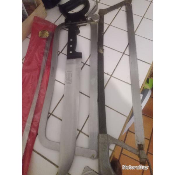 Lot scies a os + couteau