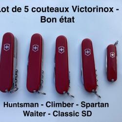 Lot 5 couteaux Victorinox  - Occasion très bon état