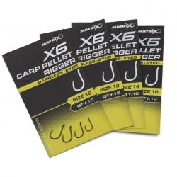 MATRIX HAMEÇON X6 CARP PELLET RIGGER EYED BARBLESS MATRIX 16